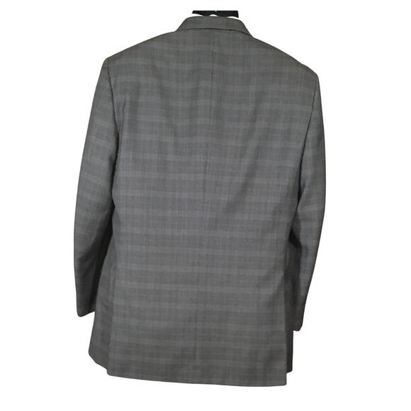 Tasso Elba Men’s Blazer 40R Brown Plaid – Reda Super 120s 100% Pure New Wool - Picture 3 of 16
